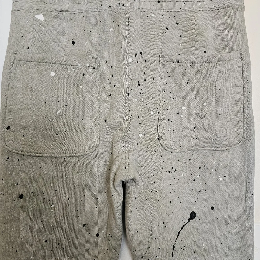 NWT Hudson Los Angeles Mens Moto Paint Splatter Confetti Gray Size M Joggers